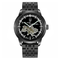 Чоловічий механічний годинник Awarder 043 Де би не був All Black Steel Automatic з сапфіровим склом