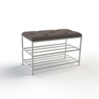 Банкетка для обуви Женева-1 70см велюр серо-коричневый 5-0-9003