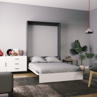 Кровать-трансформер Art in Head Mitra 1,4 1508x2154x2120 К - Антрацит / Ф - Нимфея альба (SM01021900000)