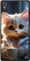 Чехол на Sony Xperia Z3 dual D6633 White cat 5646u-59