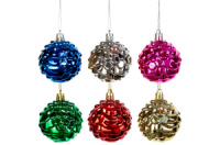 Набор игрушек елочных разноцветных шаров «Шишка» 6см (6шт) (116297)
