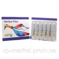 Vortex FLEX, нікель-титанові профайли для викривлених каналів, 6 шт асорті 20/10-25/06 (25мм)