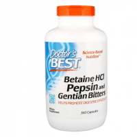 Бетаин HCL и Пепсин, Betaine HCL & Pepsin, Doctor's Best, 360 капсул