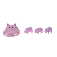 Пищалка Резиновое животное B-331 4шт в сетке  Бегемот