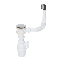 Сифон для раковини з донним клапаном Click-Clack та переливом 1¼«×Ø32мм WIRQUIN (9541821)