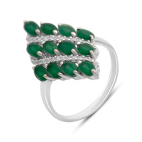 Серебряное кольцо CatalogSilver с натуральным агатом 2.991ct, вес изделия 4,22 гр (2171232) 17.5 размер
