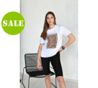 Спортивний костюм з принтом леопард «Power» оптом | Норма і батал | Розпродаж моделі