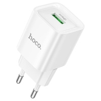 Мережевий зарядний пристрій Hoco C145A Charm QC3.0 18W 1USB 3A with MicroUSB cable White