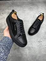Кроссовки кожаные мужские BILLIONAIRE Snake Suede! Брендовые мужские кеды! Натуральная КОЖА+ЗАМШ!
