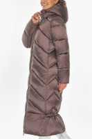 Куртка женская Braggart зимняя длинная с капюшоном - 58968 цвет сепии