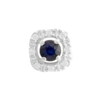 Серебряная подвеска CatalogSilver с сапфиром 0.48ct, фианитами (2181118)