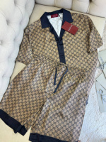 Комплект Gucci Printed Beige бежевий (футболка + шорти) sp127