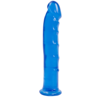 Фаллоимитатор Doc Johnson Jelly Jewels Dong & Suction Cup Blue, диаметр 3,6см, антибактериальный ПВХ