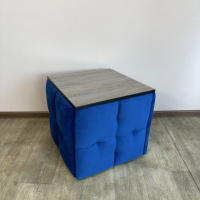 Пуф-трансформер 5в1 Остин-4 со столиком велюр синий/дуб платиновый 9-2-9005