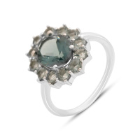 Серебряное кольцо CatalogSilver с топазом Лондон Блю 3.749ct, вес изделия 3,68 гр (2024583) 18.5 размер