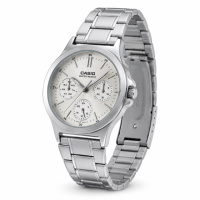 Жіночий годинник Casio LTP-V300D-7A — Класичний сталевий браслет та календар