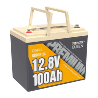Аккумуляторная батарея LiFePO4 Power Queen 12V 100Ah Pro, 1280Wh, BMS 100A, 329*172*214мм