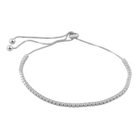 Серебряный браслет CatalogSilver с фианитами, вес изделия 3,9 гр (2128892) adjustable размер