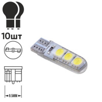 Лампа PULSO/габаритная/LED T10/W2.1x9.5d/W5W/6SMD-5050 static/12v/0.5w/240lm White (LP-132466)