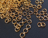 Соединительные колечки Двойные. Размер - 6 мм. Упаковка - 20 шт. Цвет - лимонное золото