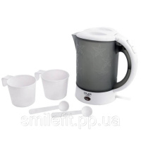 Электрочайник чайник с чашками и ложечками набор в дорогу Adler AD 1268 0.6Л 600Вт