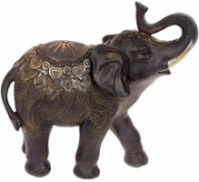 Декоративная статуэтка «Слон» 22х9х22см, полистоун, чёрный с золотом