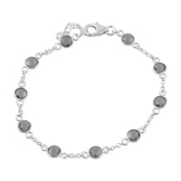 Серебряный браслет CatalogSilver с топазом Лондон Блю, вес изделия 3,24 гр (2126270) 1821 размер