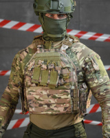 Плитоноска ZVER Мультикам зі швидким скиданням. MOLLE 11 підсумків ВТ4749