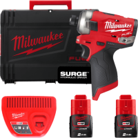 Шуруповерт ударний гідравлічний акумуляторний безщітковий 1/4'' HEX MILWAUKEE, M12 FQID-202X, 50Нм (зарядний пристрій С12 С, 2 а