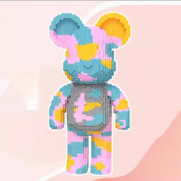 Конструктор Magic Blocks у вигляді ведмедика Bearbrick у пастельних тонах
