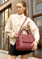 Жіноча спортивна сумка бордо шкіра еко