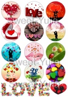 Вафельные картинки на тему: Свадьба; День Святого Валентина