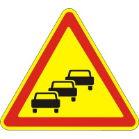 Дорожный знак 1.38 - Заторы в дорожном движении. Предупреждающие знаки. ДСТУ 4100:2002-2014