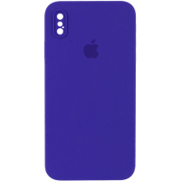 Чохол Silicone Case Square Full Camera Protective (AA) Для Apple iPhone XS (Фіолетовий / Ultra Violet) - купити в SmartEra.ua