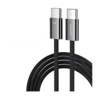 Кабель для швидкого заряджання та передачі даних Toocki 60W USB Type-C to USB Type-C 1 м Чорний