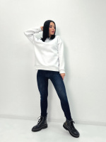 Жіночий теплий батник «Wear» Турція оптом |Батал | Розпродаж моделі Білий, 50-52