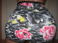 Трусики жіночі Timanni бамбук чорні у великих квітах розміри 52-56