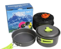 Набір посуду DS-200 на 1-2 чоловік, з анодованого алюмінію, комплект туристичний кемпінг похідний