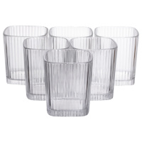 Набор стеклянных стаканов 6 (шт) 250 (мл) для лимонадов, сока, воды, коктейлей Прозрачный HP-19-AY-2