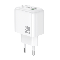 Мережевий зарядний пристрій BOROFONE BAS45A Potential PD30W+QC3.0 charger(EU) White (6941991113871)