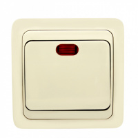 Выключатель Makel одинарный с подсветкой крем