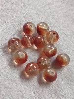 Бусины керамика/ 8 мм/ цена за 1 шт/ коричнево-прозрачный