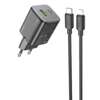 МЗП Hoco N41 Almighty PD20W+QC3.0 (1USB-A/1C) + кабель Type-C to Lightning