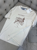 Футболка чоловіча Brunello Cucinelli білого кольору з принтом Solomeo f713