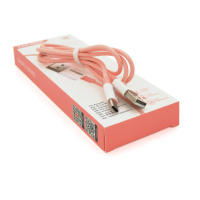 Кабель iKAKU KSC-723 GAOFEI smart charging cable for Type-C, Pink, довжина 1м, 2.4A, BOX