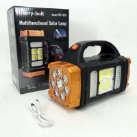Фонарь кемпинговый с солнечной панелью и повербанком HB-1678-2х8LED-6COB, фонарь кемпинговый светодиодный