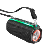 Портативная колонка HOCO HC23 IPX4, BT 5.0, 2x5W, RGB подсветка, Black, Box
