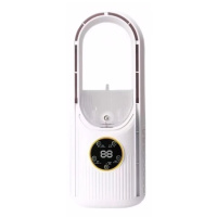 Настольный безлопастный беспроводной вентилятор BYM-908S с функцией увлажнения и подсветкой black