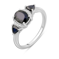 Серебряное кольцо CatalogSilver с натуральным сапфиром 2.342ct, вес изделия 2,91 гр (2098386) 18 размер