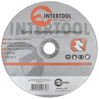 Диск відрізний по металу 180x1.6x22.2 мм INTERTOOL CT-4013